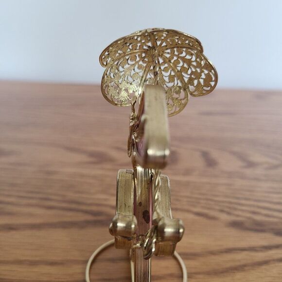 Vintage Stained Glass Table Top Old Fashioned Victorian Woman Figurine Glass Art - Picture 12 of 14